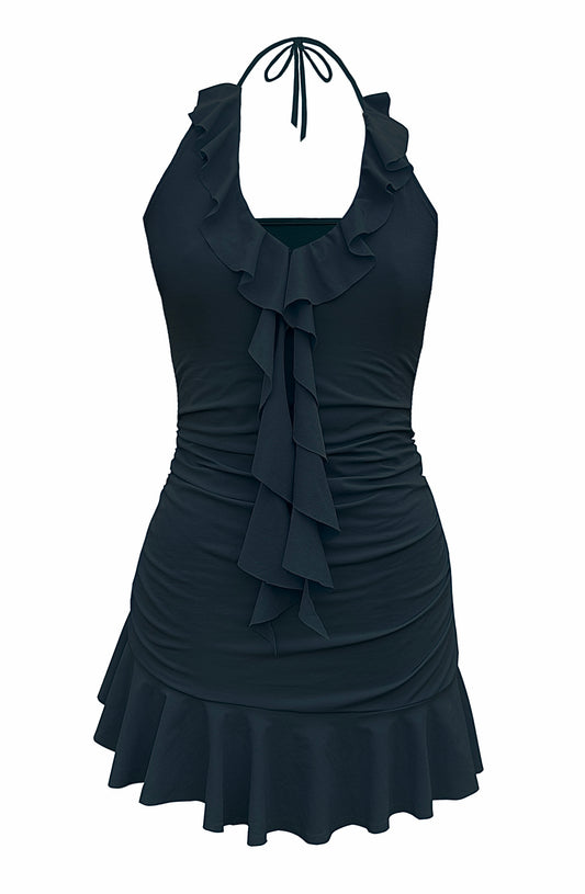 Frill Fling Dress Black