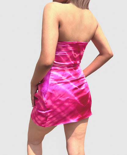 Secret Lover Satin Dress in Pink